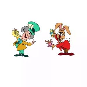 NWT Alice in Wonderland Acrylic Earrings